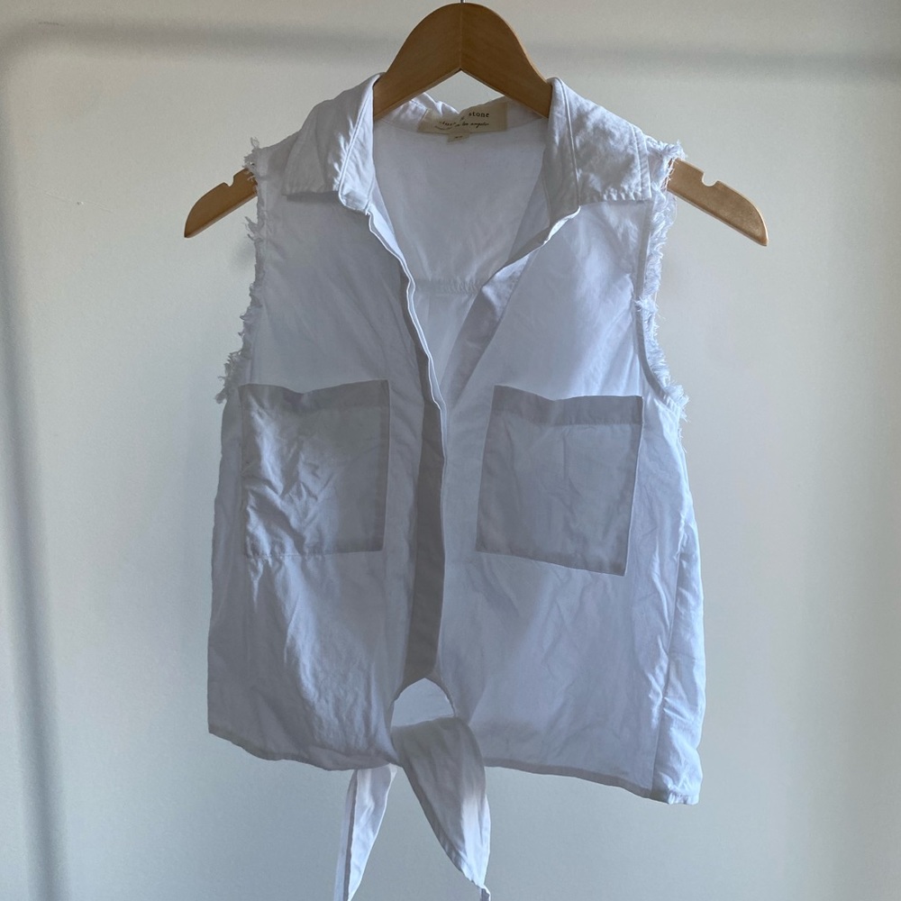 Cloth & Stone White Sleeveless Top